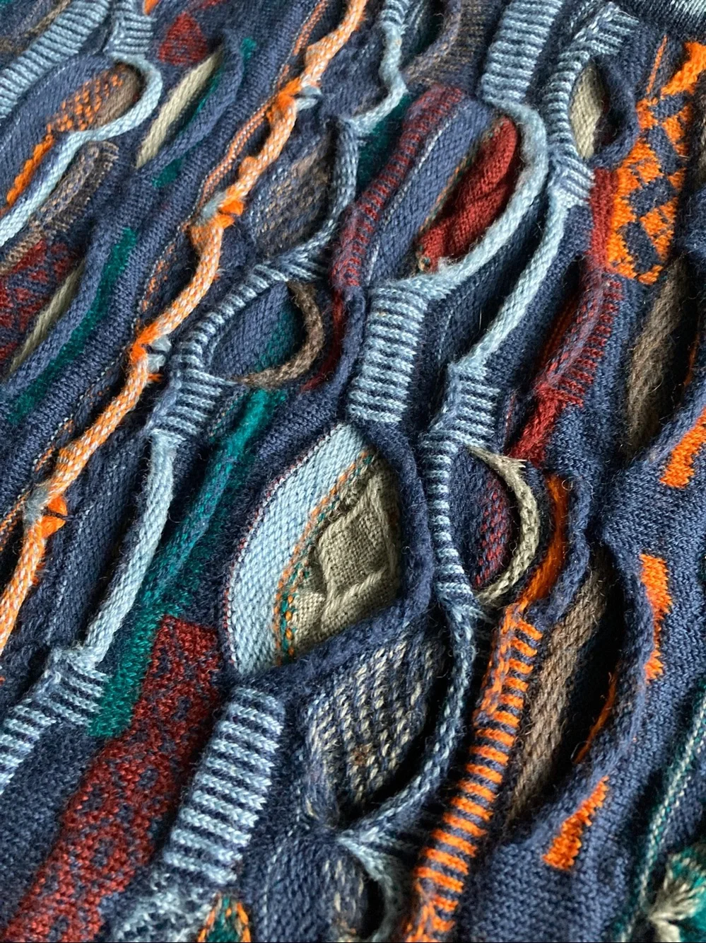 Vintage Coogi Australia 100% Wool 3D texture knit sweater 80s 90s sz M